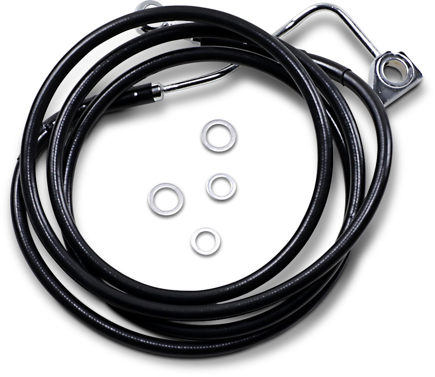 Drag specialties Brake Line - Front (Upper) - Black - +12" with ABS Harley Davidson