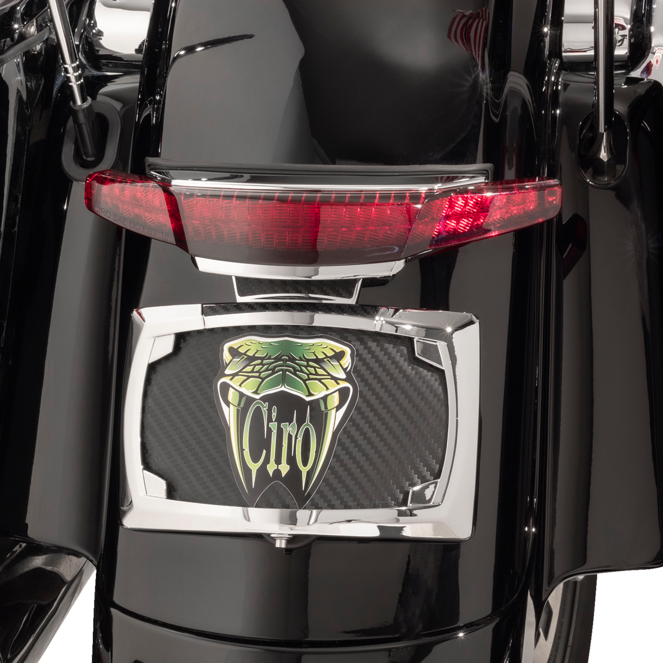 Ciro Latitude LIGHTSTRIKE Tail Light And License Plate Holder For Harley Touring 2014-2025