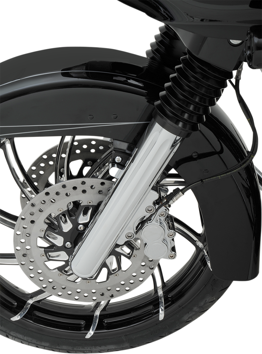 Arlen ness Fork Legs - Chrome - Deep Cut - Dual Disc Harley Davidson