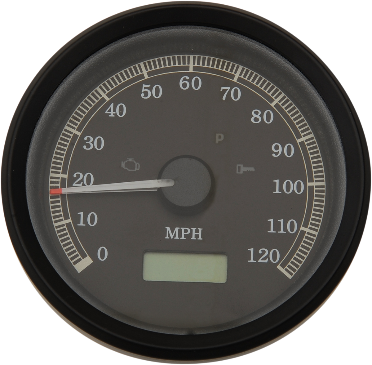 Drag specialties 3-3/8" MPH Programmable Electronic Speedometer - Black Bezel - Black Face Harley Davidson