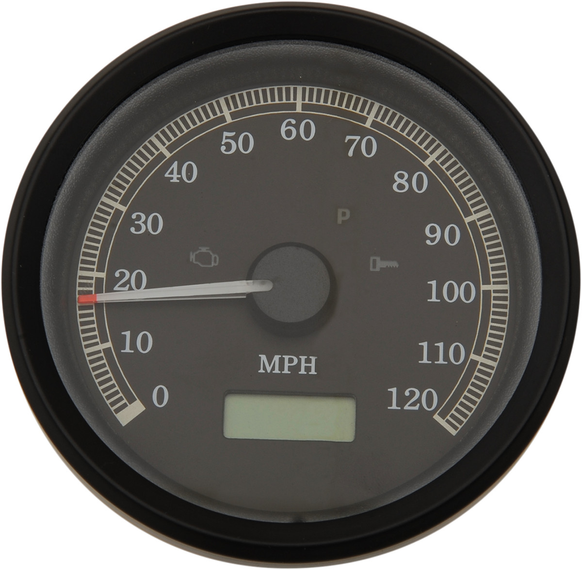 Drag specialties 3-3/8" MPH Programmable Electronic Speedometer - Black Bezel - Black Face Harley Davidson