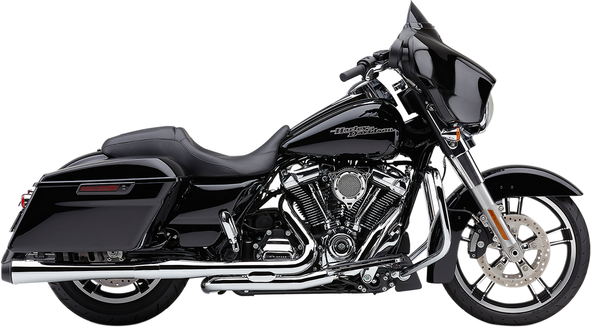 Cobra El Diablo 4" Mufflers for FL - Chrome/Black Harley Davidson