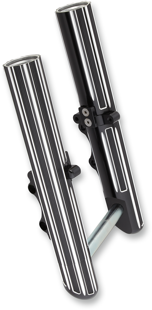 Arlen ness Fork Legs - Black Anodized - Hot Legs - Custom Single Disc - 10-Gauge Harley Davidson