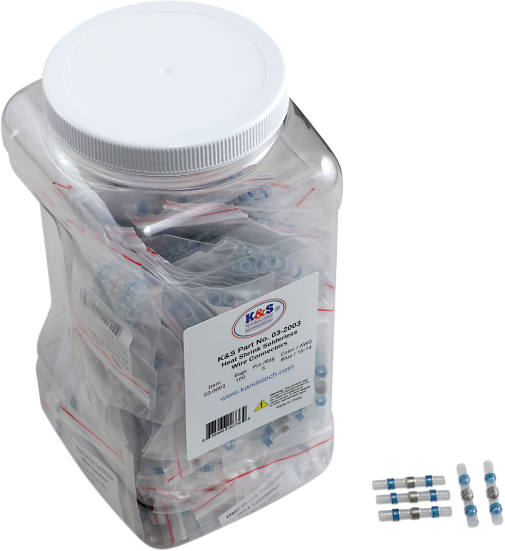 K&S TECHNOLOGIES Heat-Shrink Solderless Wire Connector Kit/Refill