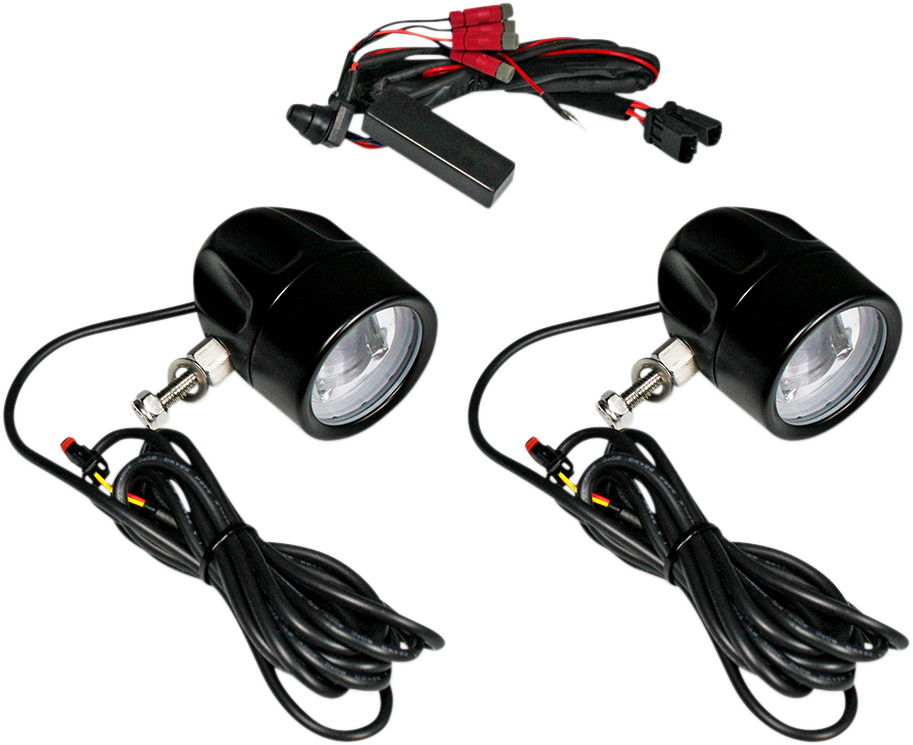 Custom Dynamics Black Probeam Halo LED Universal Fog Lights Harley Davidson