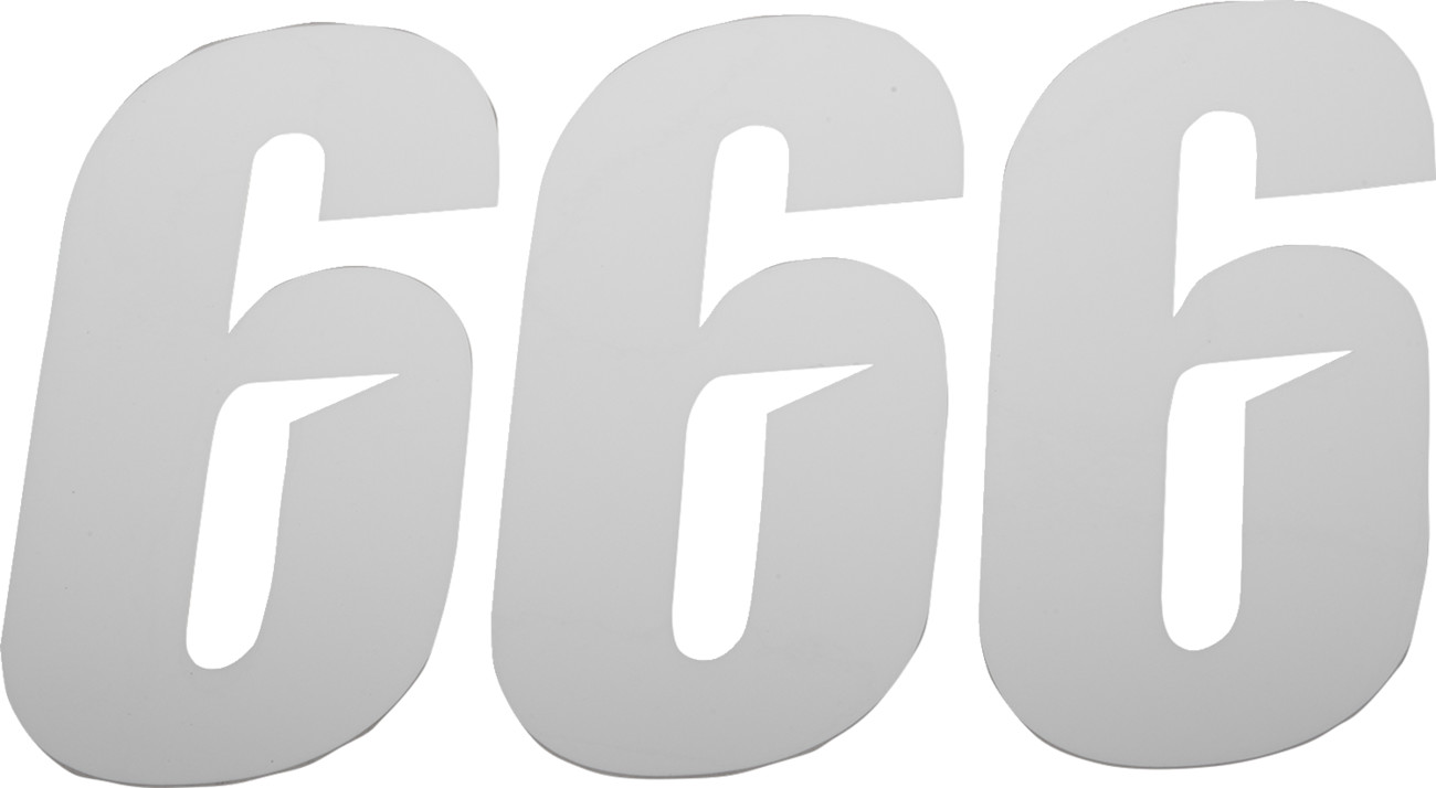 D'cor visuals Slash Number Plate - #6 - White - 4"