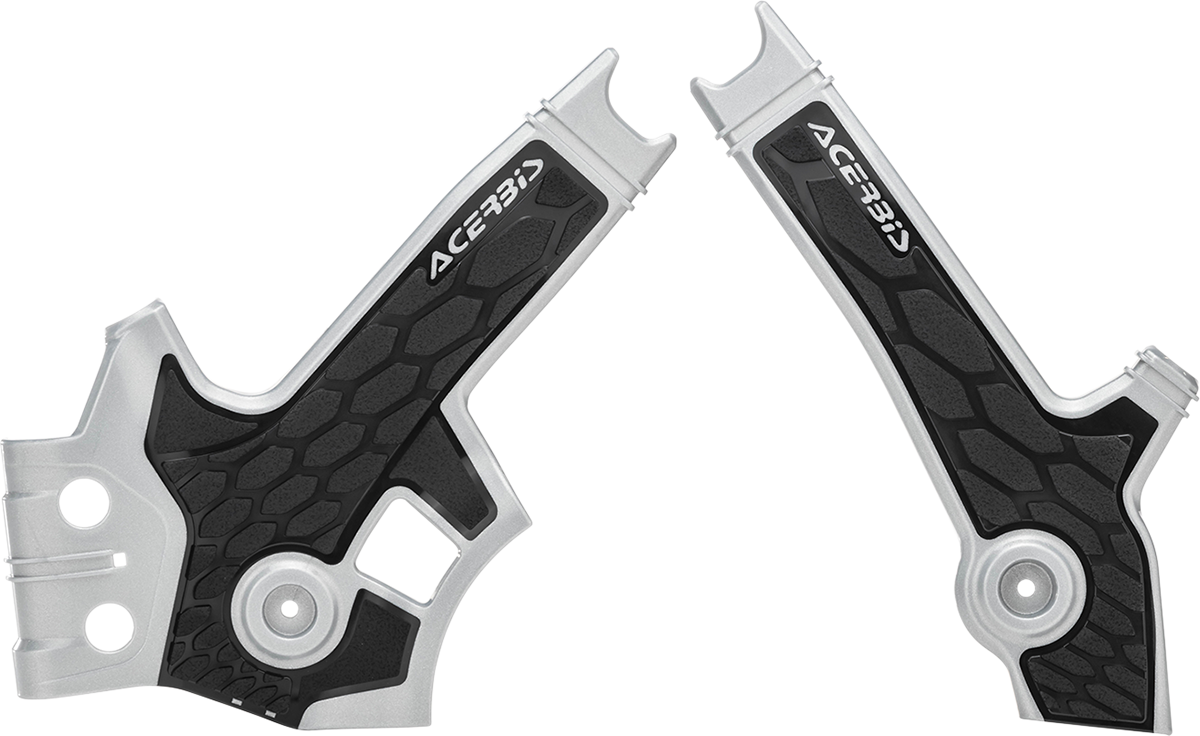Acerbis X-Grip Frame Guards - Silver/Black - DR 650S/SE 1996-2020 Suzuki DR 650 / 2021-2024 Suzuki DR650S / 2021-2022 Suzuki DR 650 SE