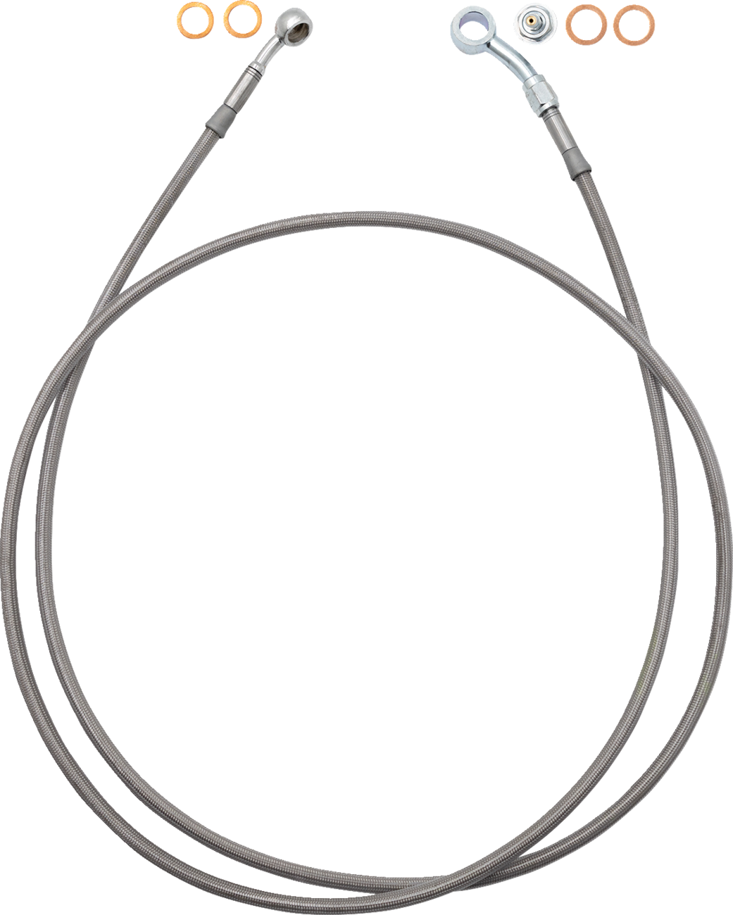 Fat baggers inc. EZ Install Brake Line - 62" - Stainless Steel Braid Harley Davidson