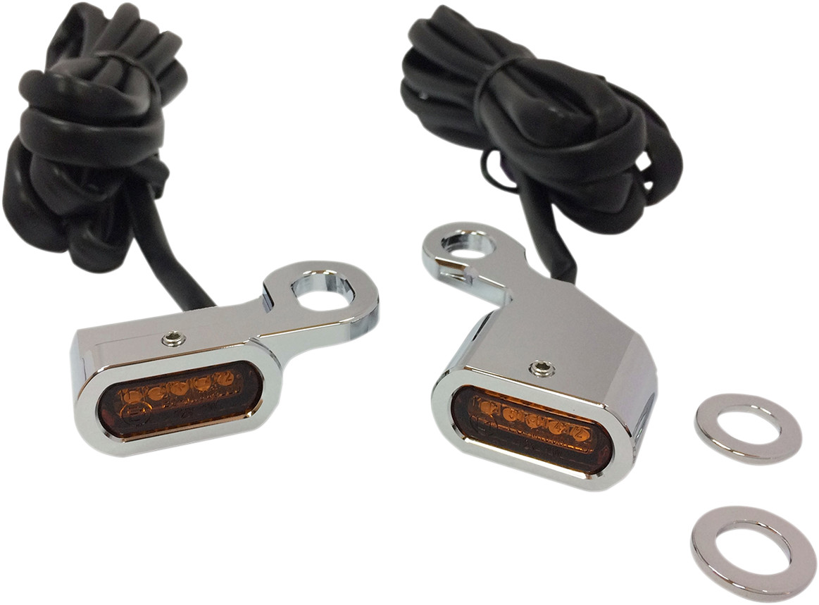Drag Specialties LED Handlebar Marker Lights For Harley Softail / Dyna / XL 1996-2017