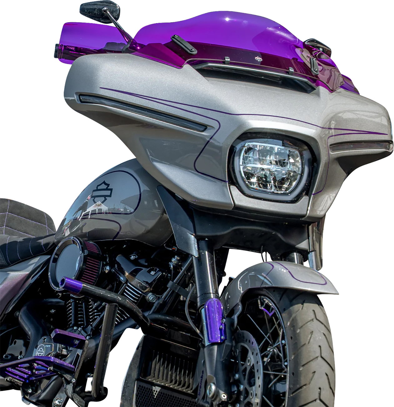 Klock Werks Kolor Flare Hand Guards For Harley With Cable Clutch 1982-2026