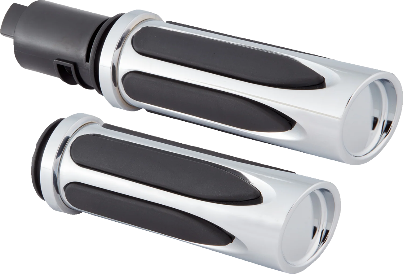 Arlen ness Deep Cut Comfort Series Grips - TBW - Chrome Harley Davidson