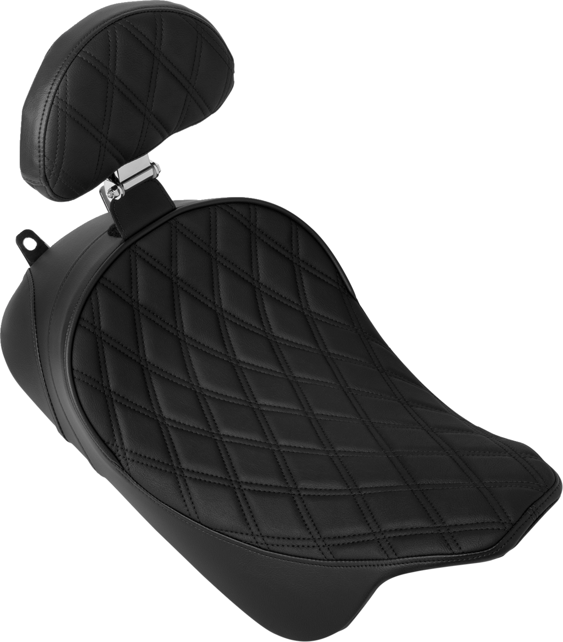 Drag specialties seats Solo Front Seat - Double Diamond - Black Stitch - w/ Backrest Option - FL '08-'23 Harley Davidson