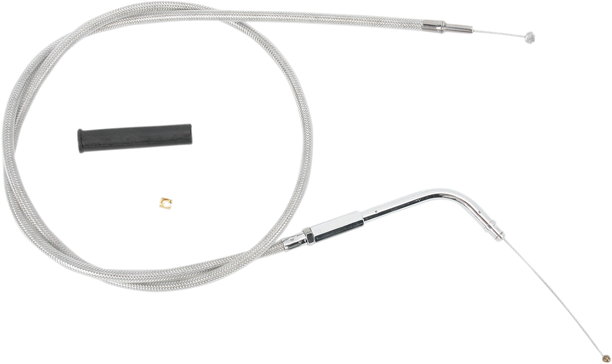 Drag specialties Stainless Braided Throttle Cable - 30" Harley Davidson