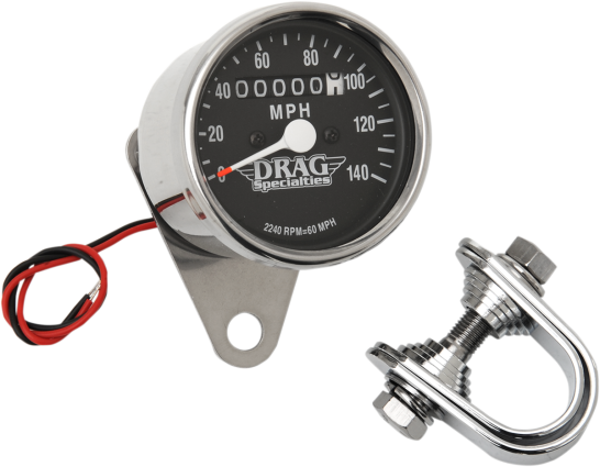 Drag Specialties Chrome Small 2.4" Mechanical Speedometer fits Harley Davidson
