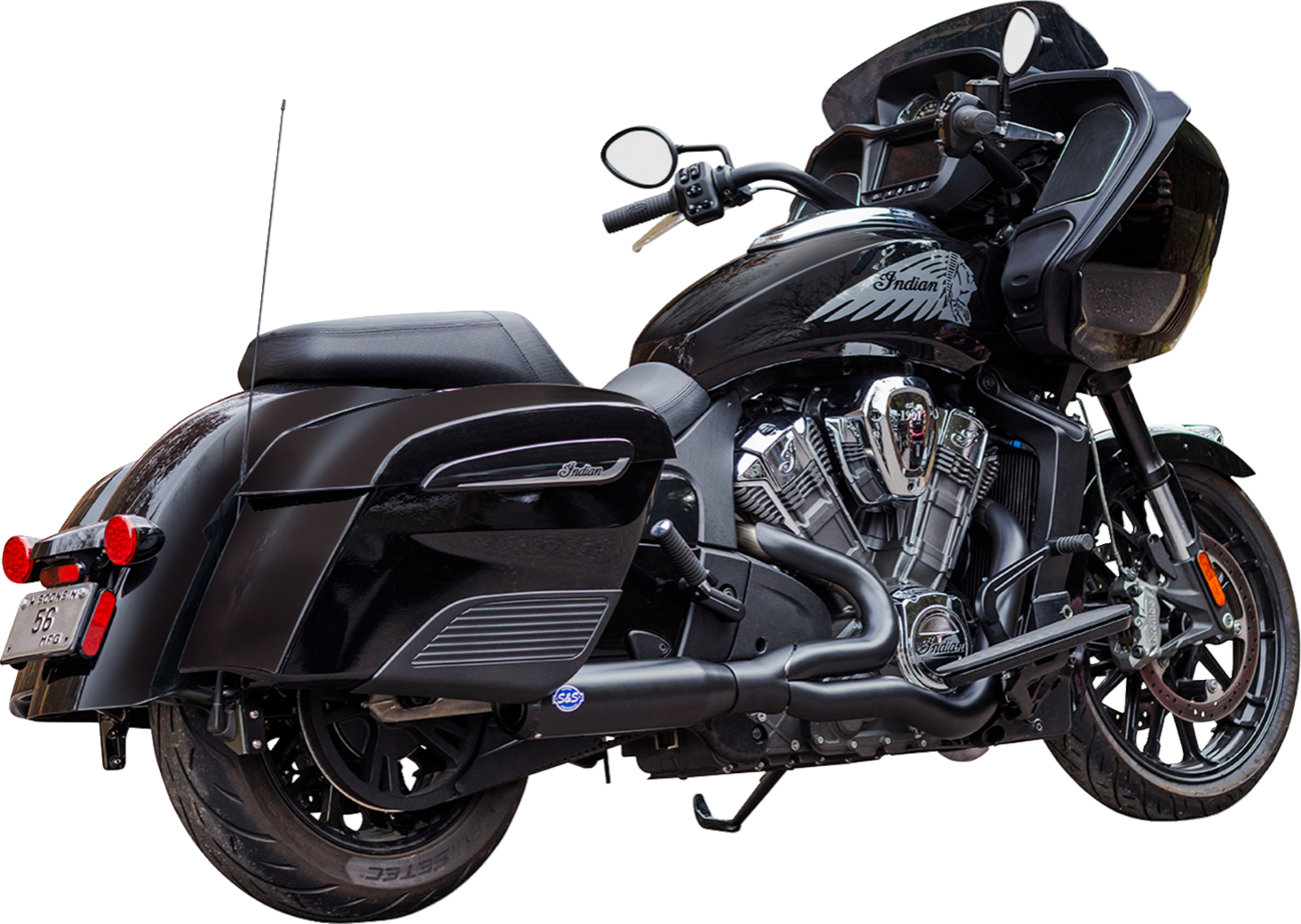 S&s cycle 2-into-1 Qualifier Exhaust System - 50-State - Black - Stainless Steel Indian