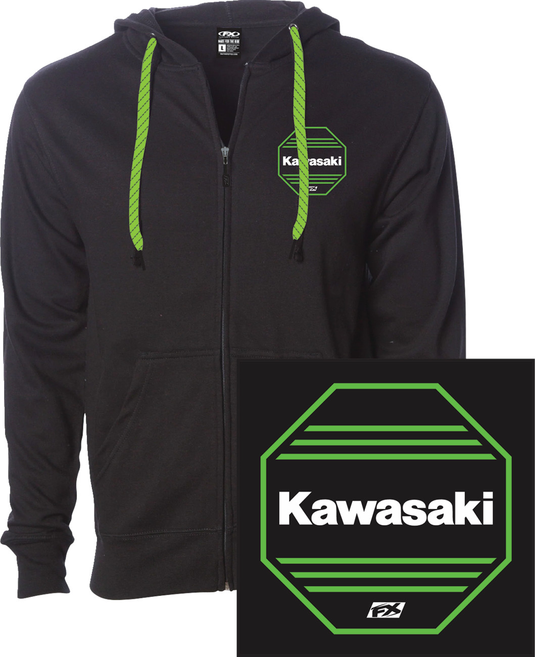 FACTORY EFFEX Kawasaki Octagon Zip-Up Hoodie