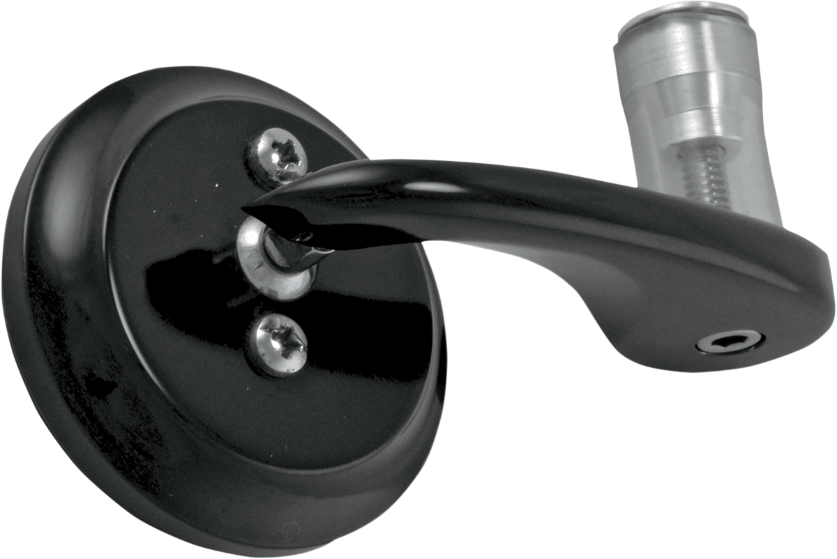 Todd's cycle Mirror - Shooter - Side View - Round - Black - Left