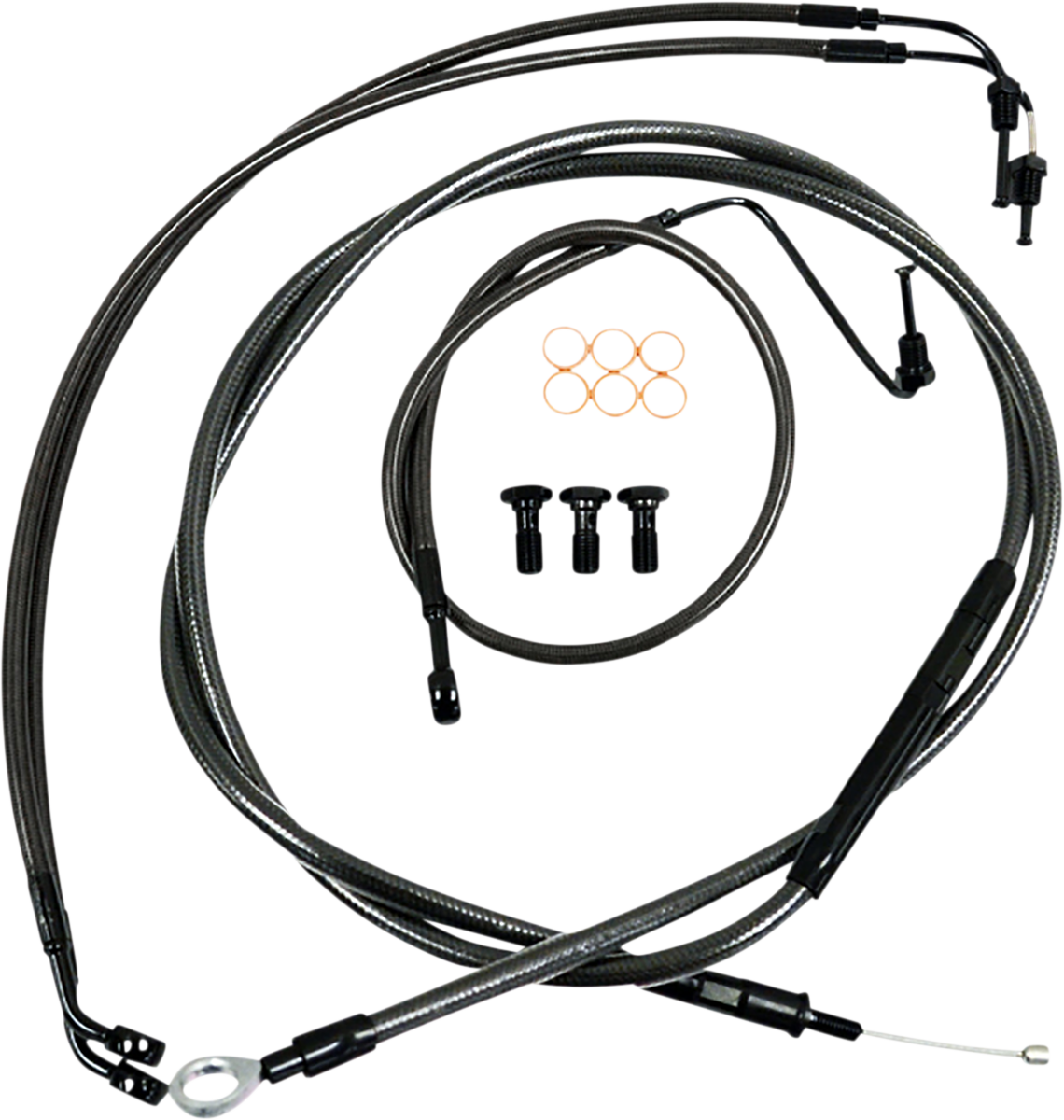La choppers Standard Midnight Braided Handlebar Cable/Brake Line Kit - 15"-17" Ape Hangers - '18-'22 FX Harley Davidson