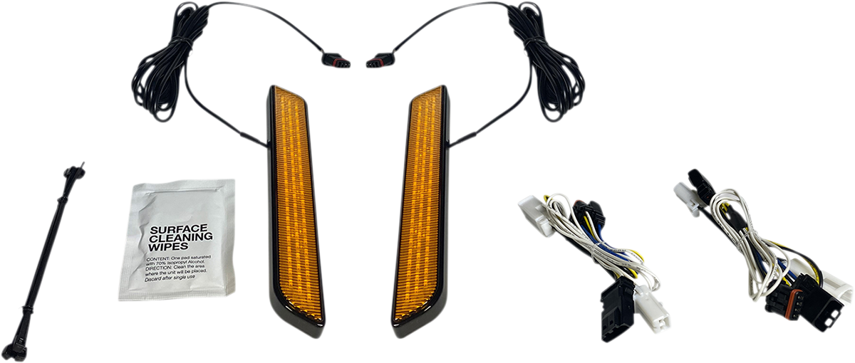 Custom Dynamics Amber LED Fork Reflector Turn Lights 2014-2022 Harley Touring