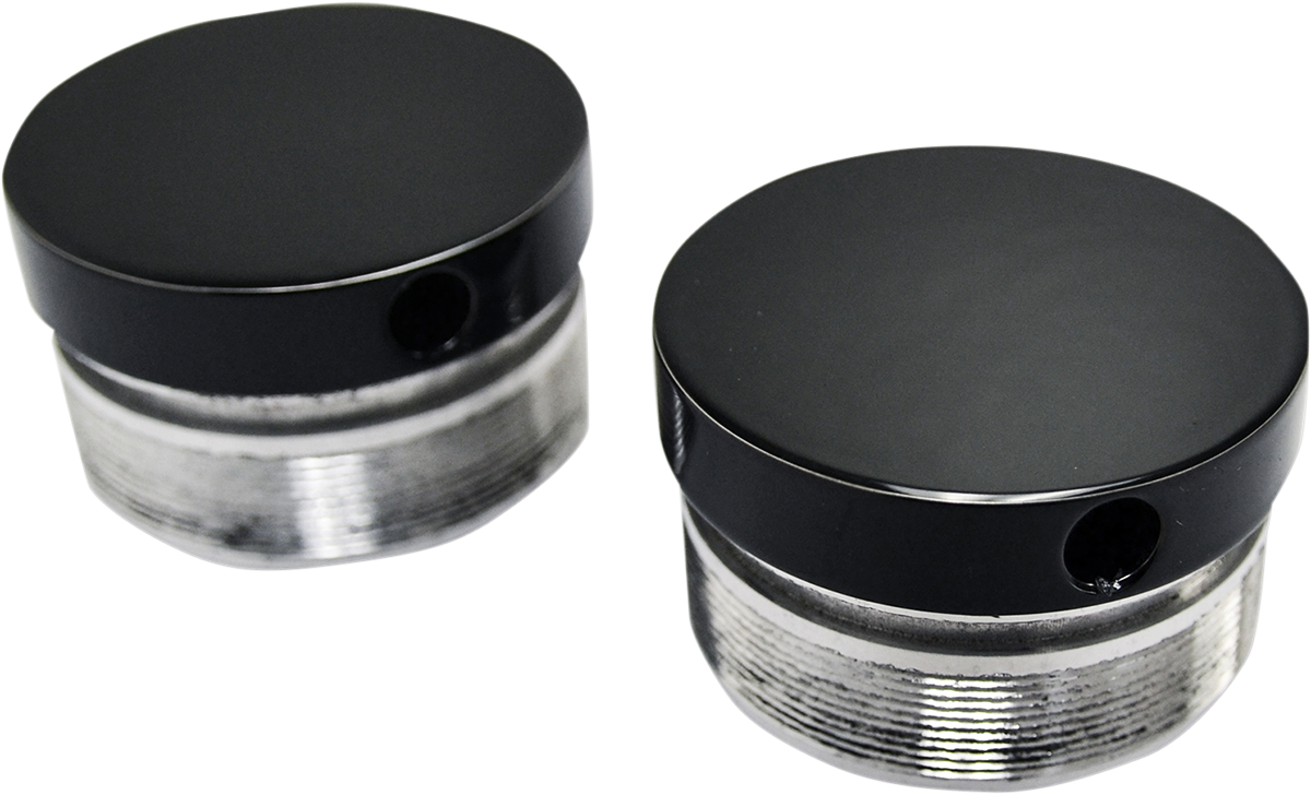 La choppers Flush-Mount Fork Cap - 49 mm - Gloss Black Powder Coat Harley Davidson