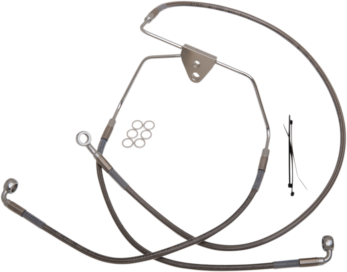 Drag specialties Brake Line - Front - +10" - Touring - Stainless Steel Harley Davidson