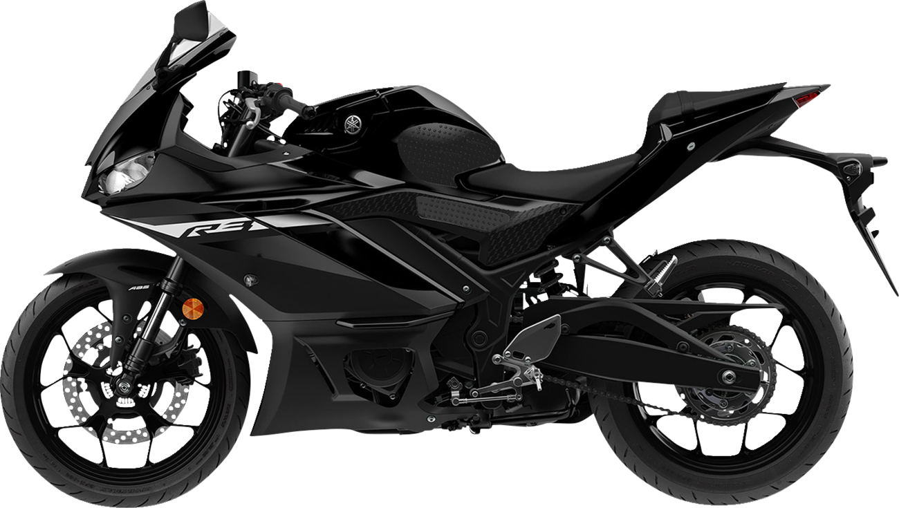 Stompgrip Traction Pad Tank Grips - Volcano - Black - YZF-R3 2019-2025 Yamaha YZF-R3