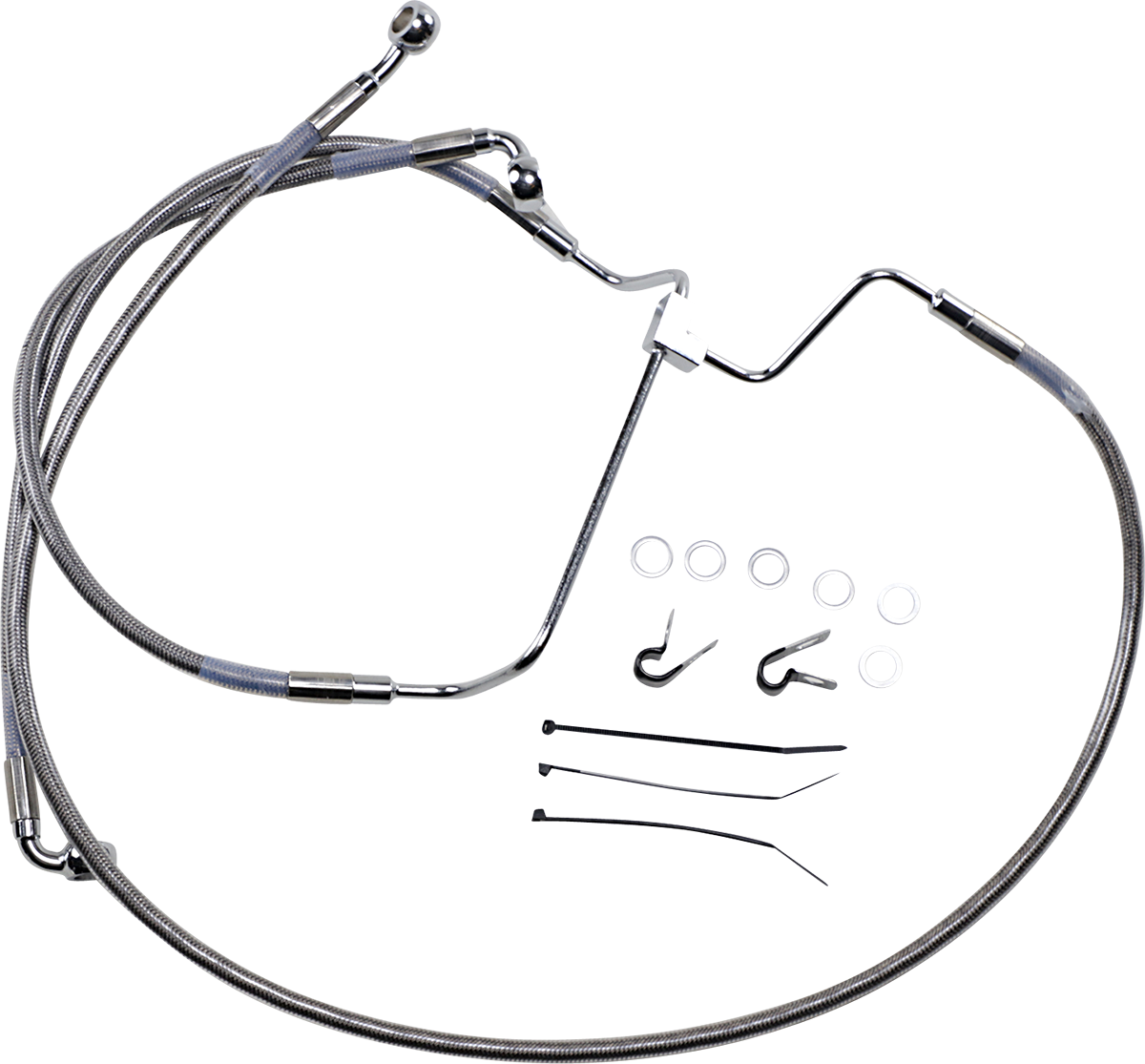 Drag Specialties Extended Length Stainless Steel Brake Line Kit