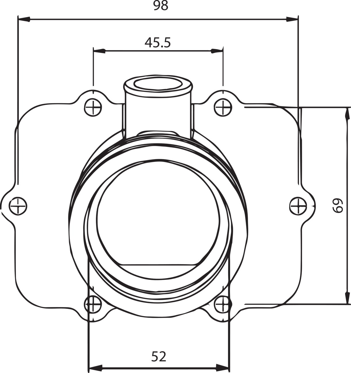 Carburetor Mounting Flange