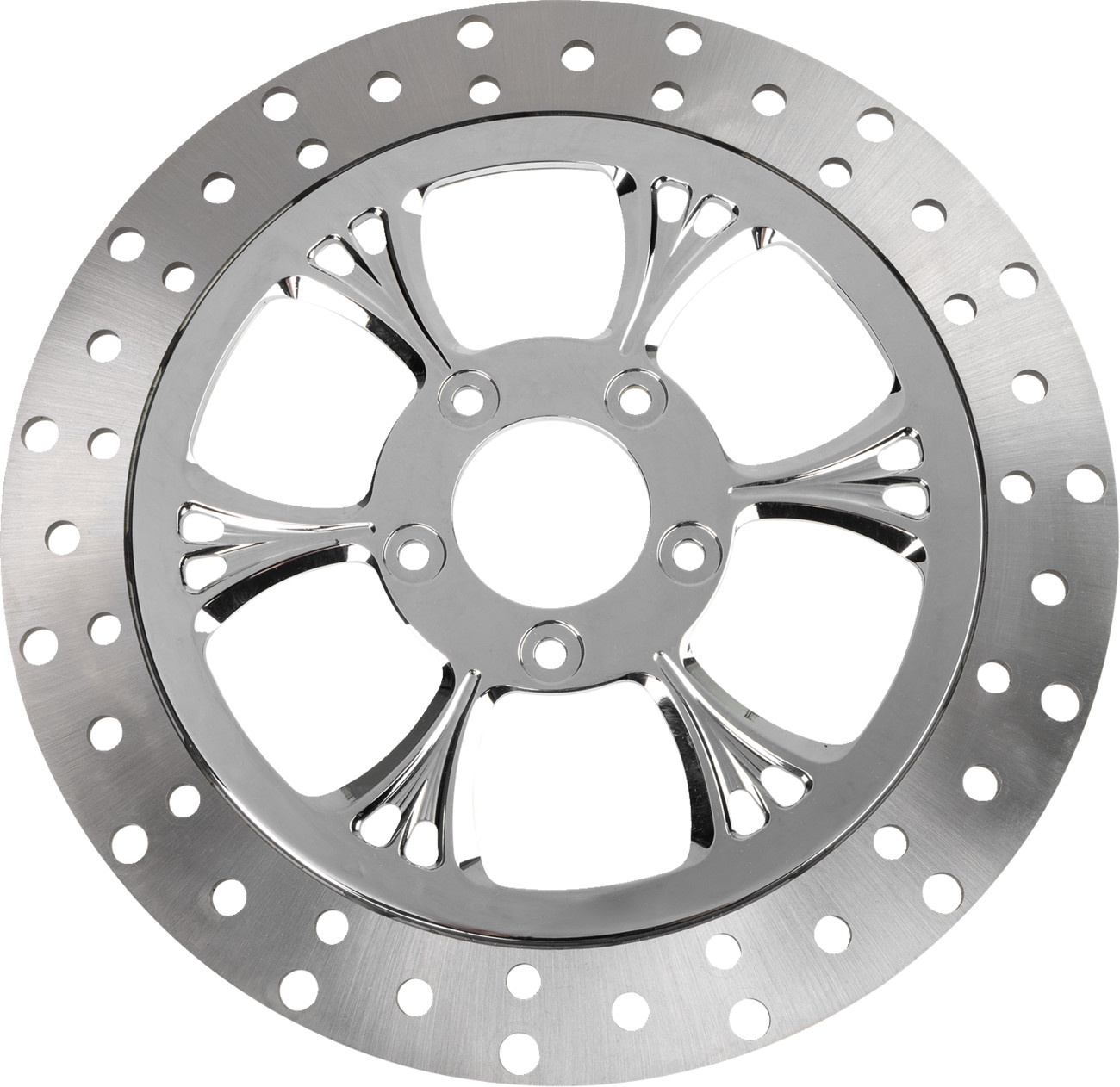 Rc components Floating Brake Rotor - Front Right - Majestic - 320 mm - Chrome 2024-2024 Harley Davidson FLHX Street Glide / 2024-2024 Harley Davidson FLTRX Road Glide