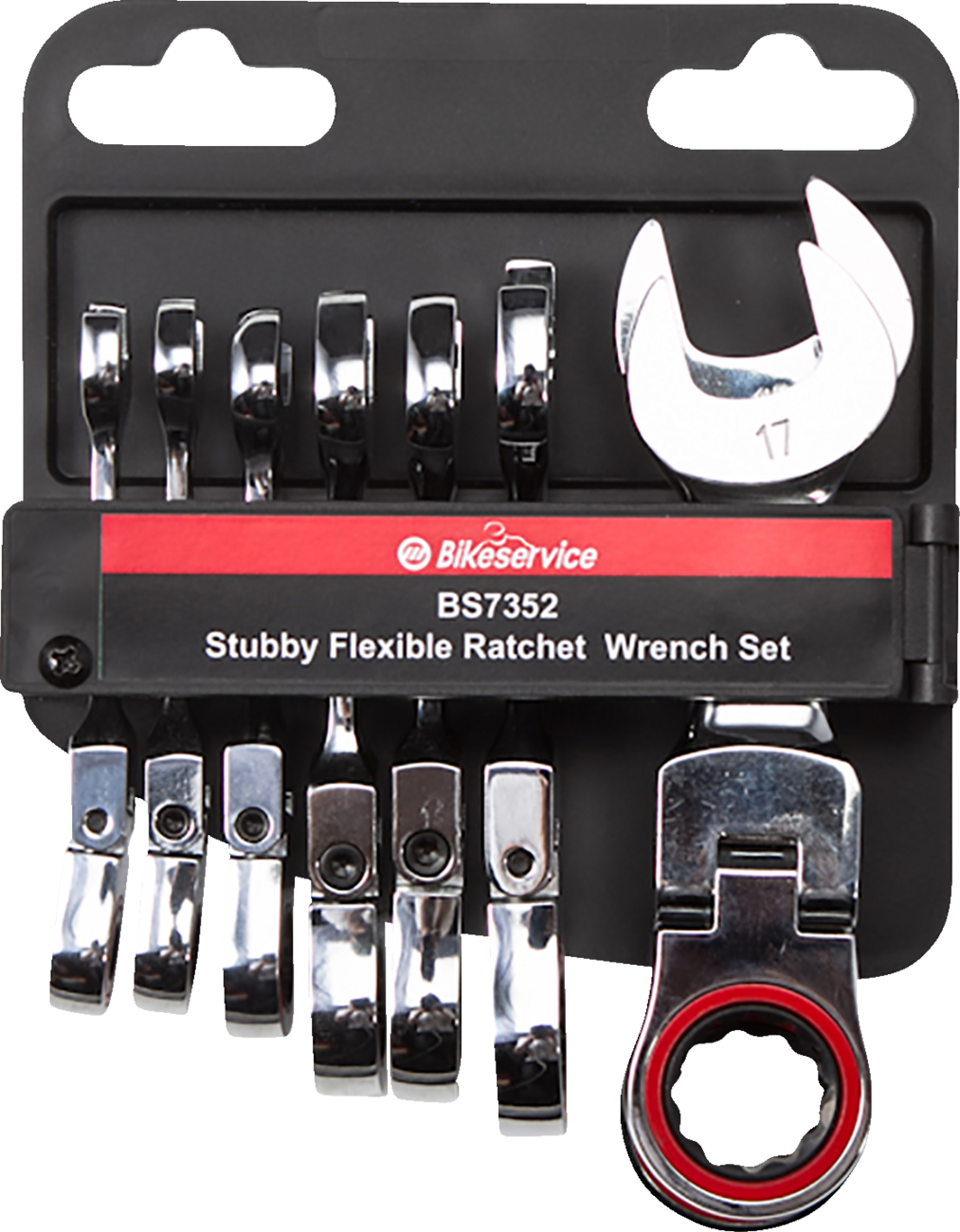 BIKESERVICE Stubby Flex Head Ratchet Combination Wrench Set