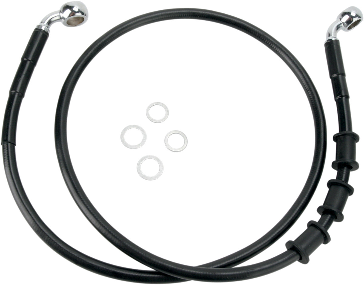 Drag Specialties Extended Length Black Vinyl Brake Line Kit