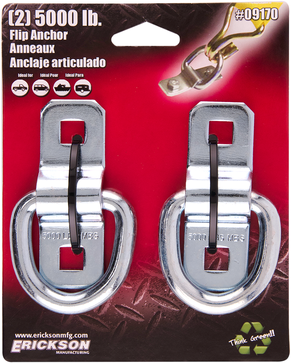 ERICKSON 5,000 lb-Rated Flip-Style Anchor Rings