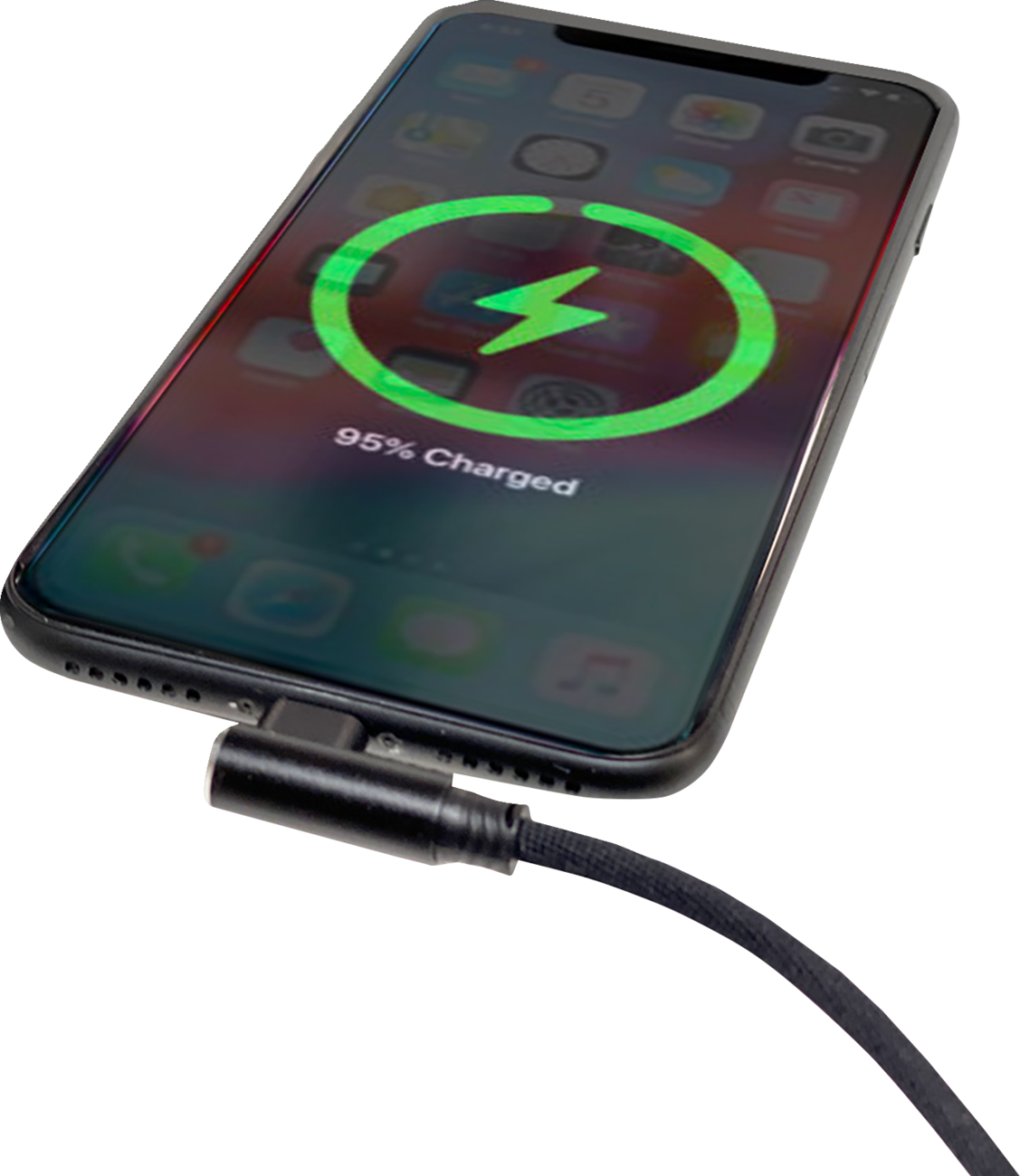 Ridepower 90° USB to 90° Lightning Cable - Charger - Single-End - 18"