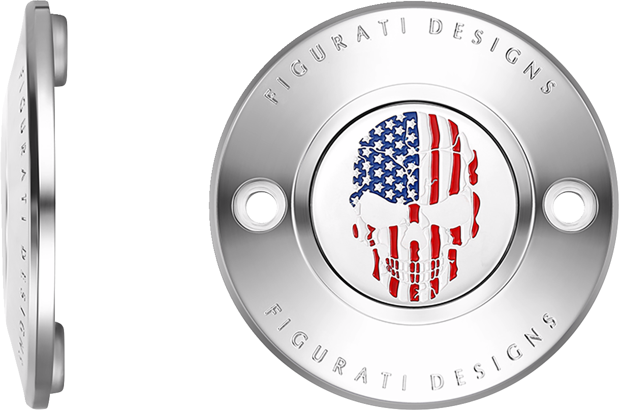 Figurati Designs Flag Skull Timing Cover For Harley M8 2017-2026