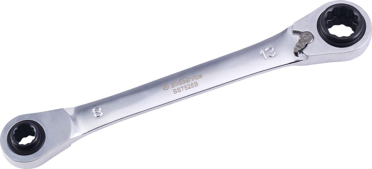 BIKESERVICE 4-In-1 Reversible Ratchet Wrench