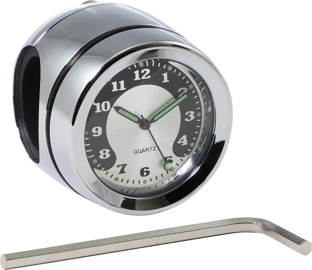 Drag specialties Handlebar Mount Clock - Chrome - For 1" Bar