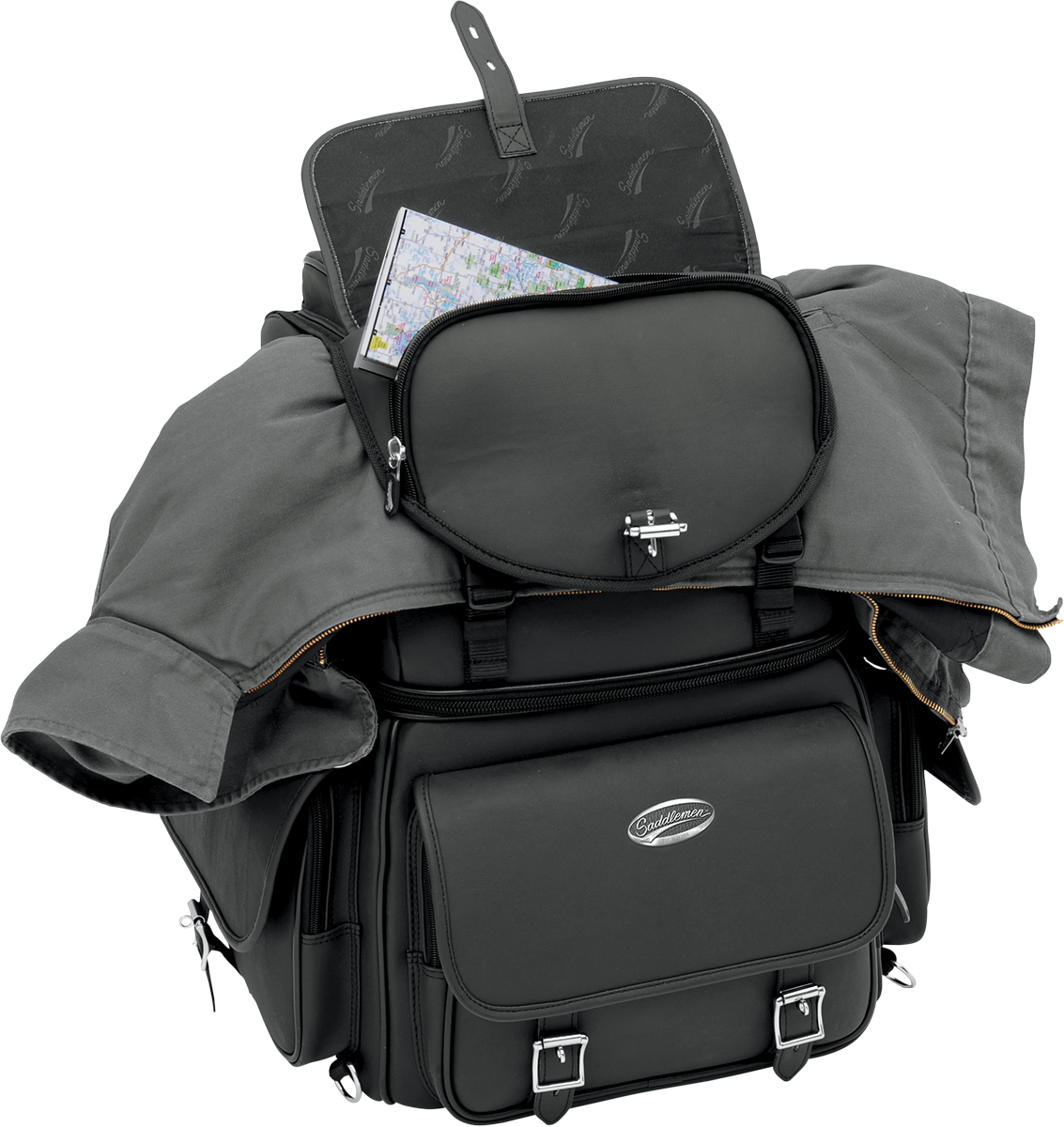 SADDLEMEN BR3400EX Combination Backrest, Backseat, and Sissy Bar Bag