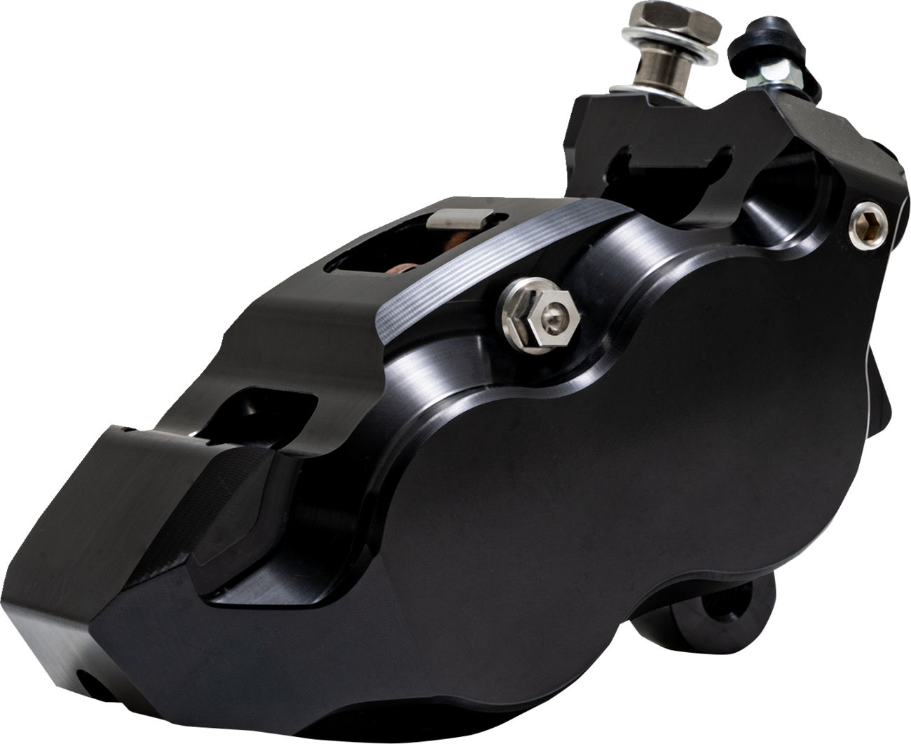 Performance machine (pm) Caliper - 137 X 4B - Left - Black Anodized with Black Bore Caps Harley Davidson