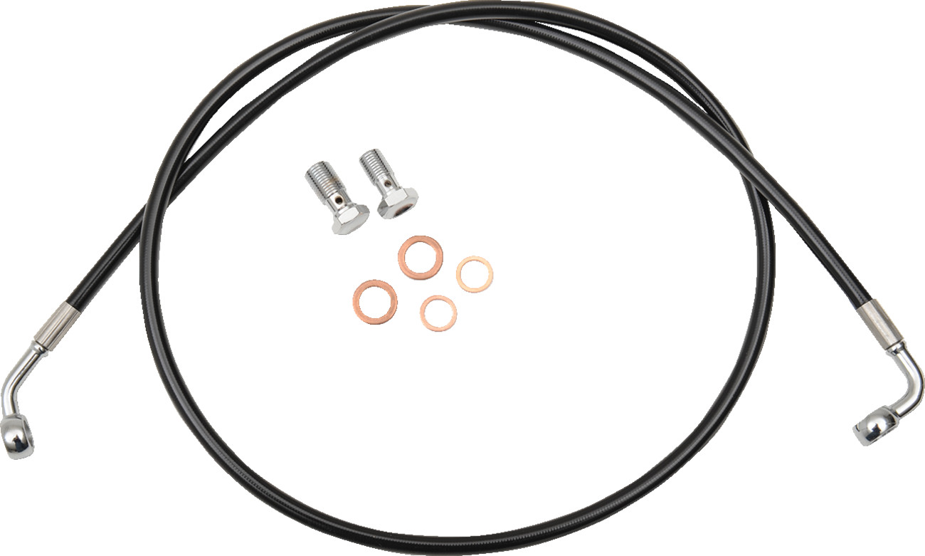 LA CHOPPERS Black Braided Brake Line Kit