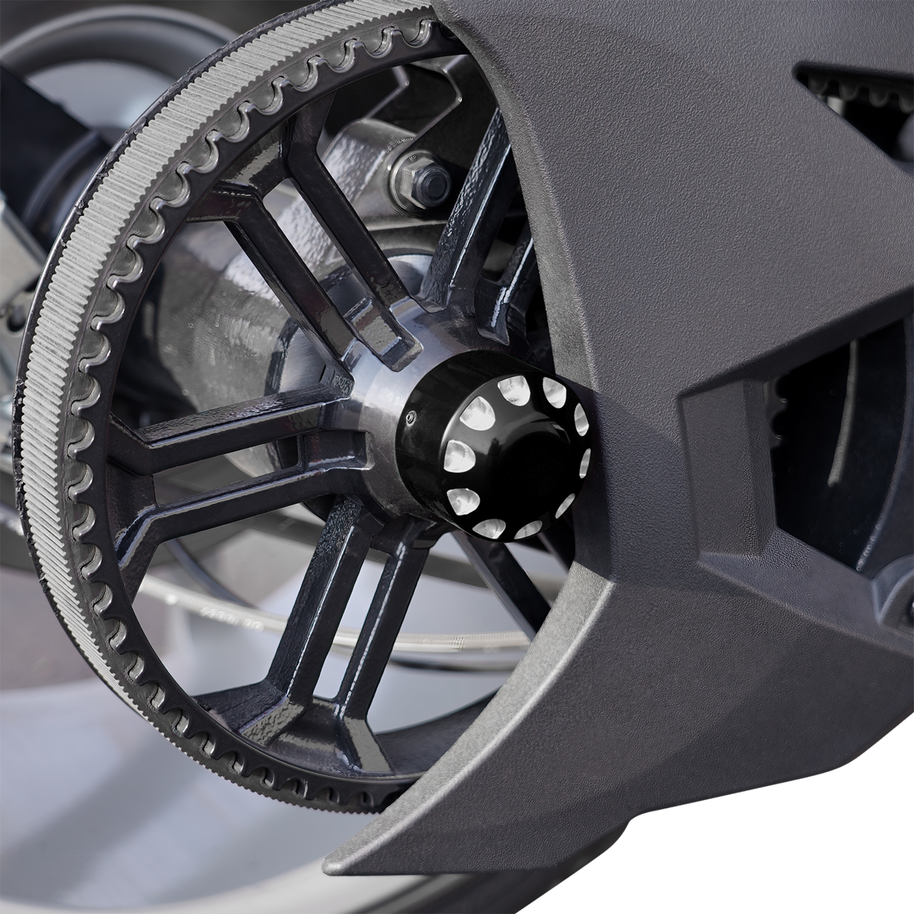 Show chrome Axle Nut Cover - Black Polaris