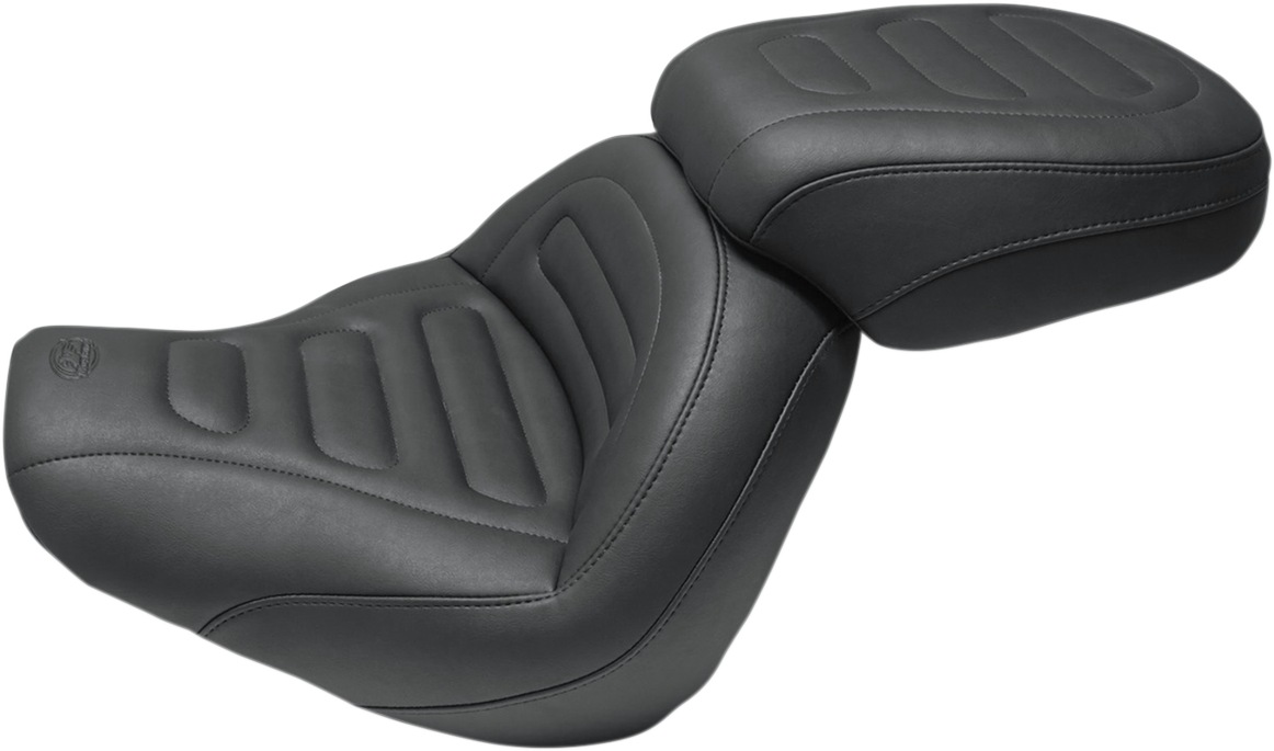 Mustang Standard Touring Trapezoid Stitch Solo Seat For Harley Softail Fat Bob 2018-2023
