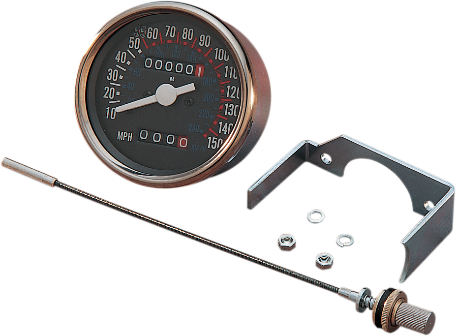 Drag specialties 3-1/8" Dash Mount 150 MPH Speedometer Harley Davidson