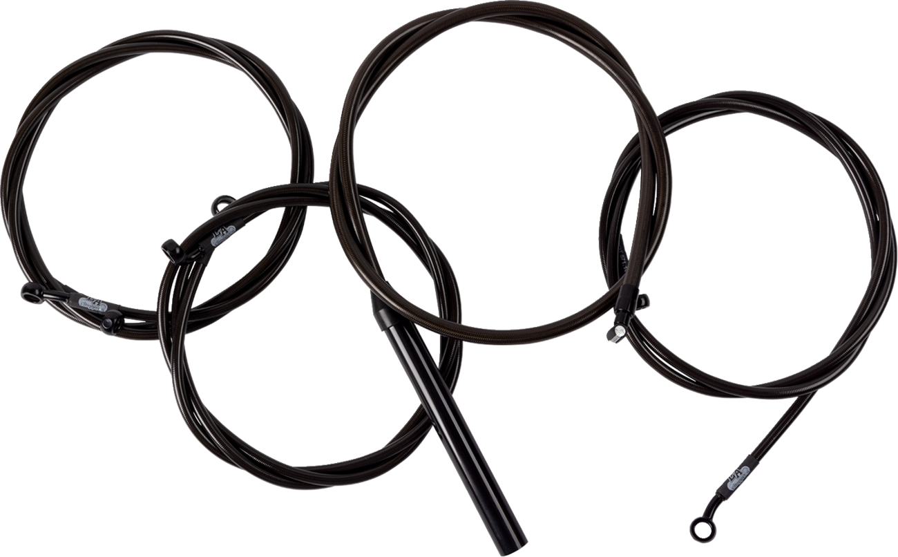 Complete Midnight Braided Handlebar Cable/Brake Line Kit — Standard