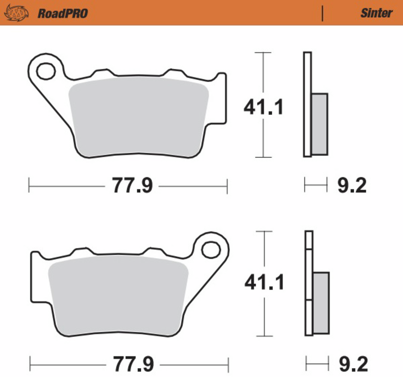 RoadPro Sintered Metal Brake Pads
