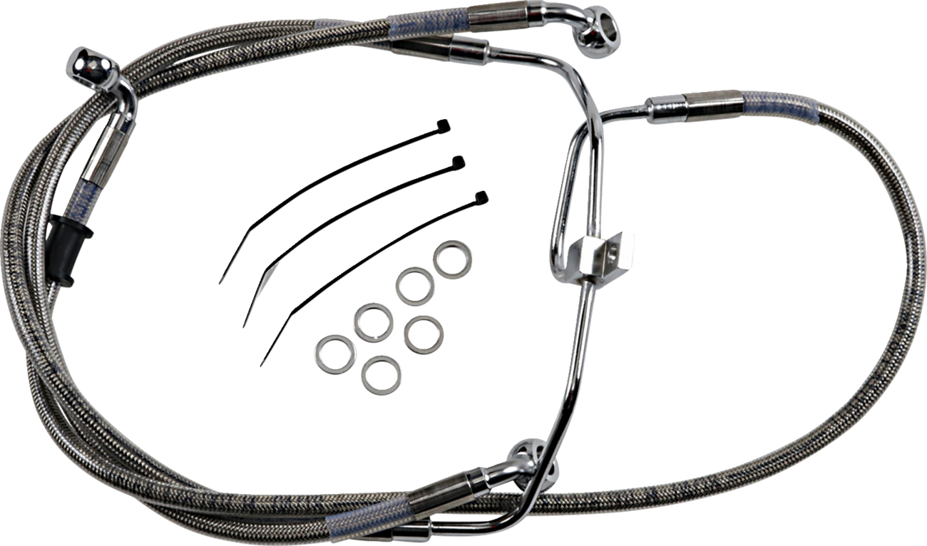 Drag specialties Brake Line - +6" - Stainless Steel - FXDF '08-'17 2008-2017 Harley Davidson FXDF Fat Bob