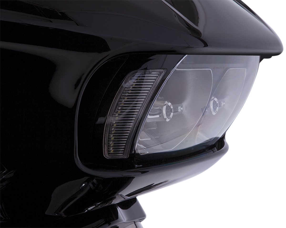 Ciro Black Fang Front Headlight Bezels for 1519 Harley Road Glide