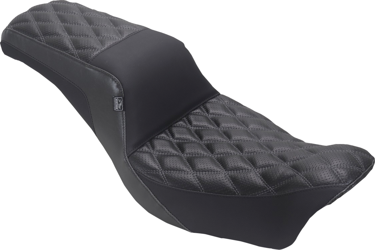 Mustang Squareback Double-Diamond Stitch Seat For Harley