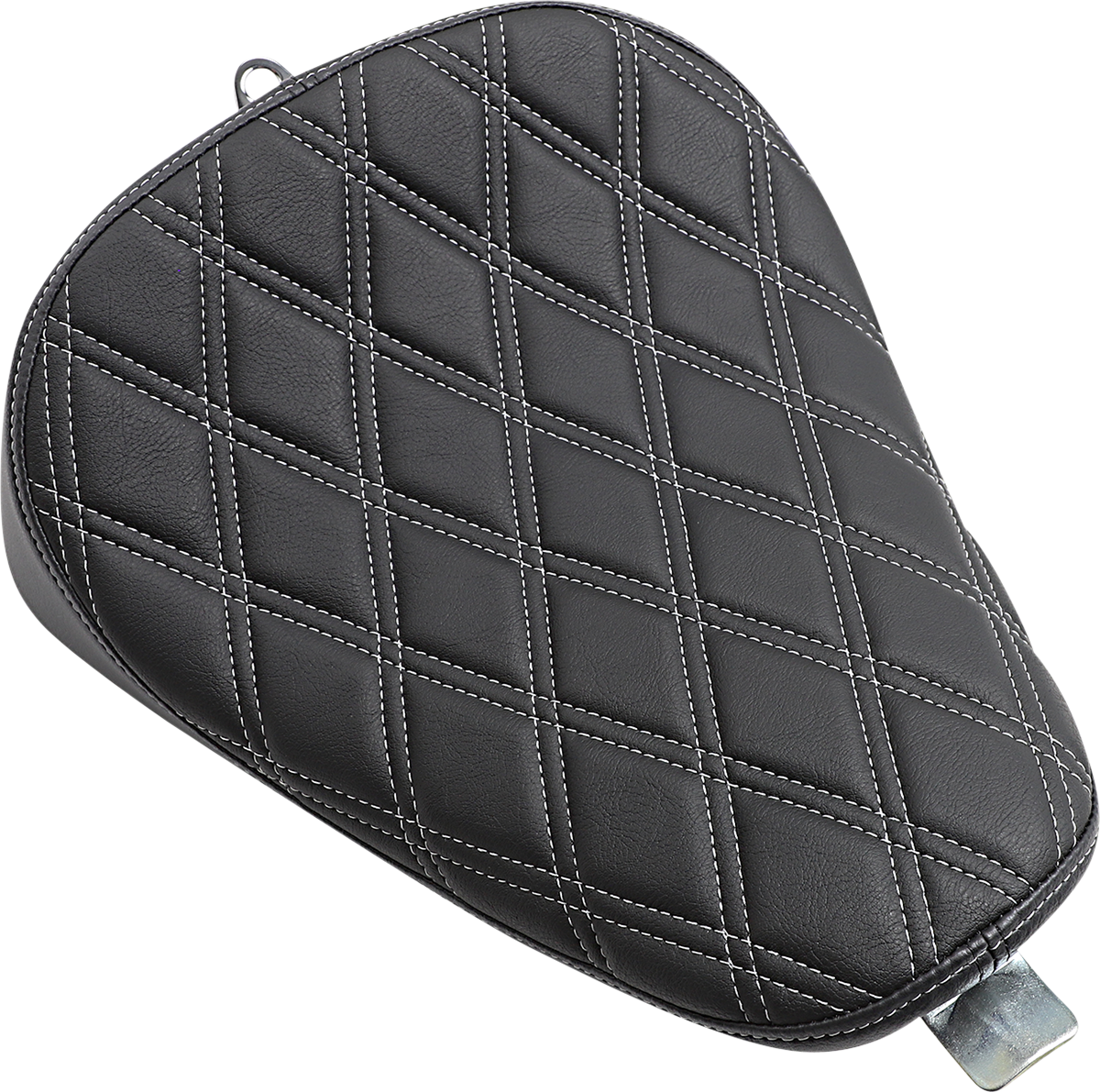 Drag specialties seats Bobber Solo Seat - Double Diamond - Silver Stitch - '10-'22 XL Harley Davidson