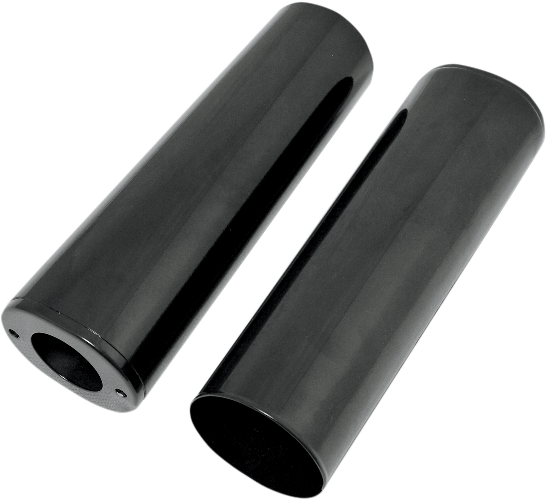 Drag specialties Fork Slider Covers - Extended +4" (10.5") - Gloss Black - Smooth Harley Davidson