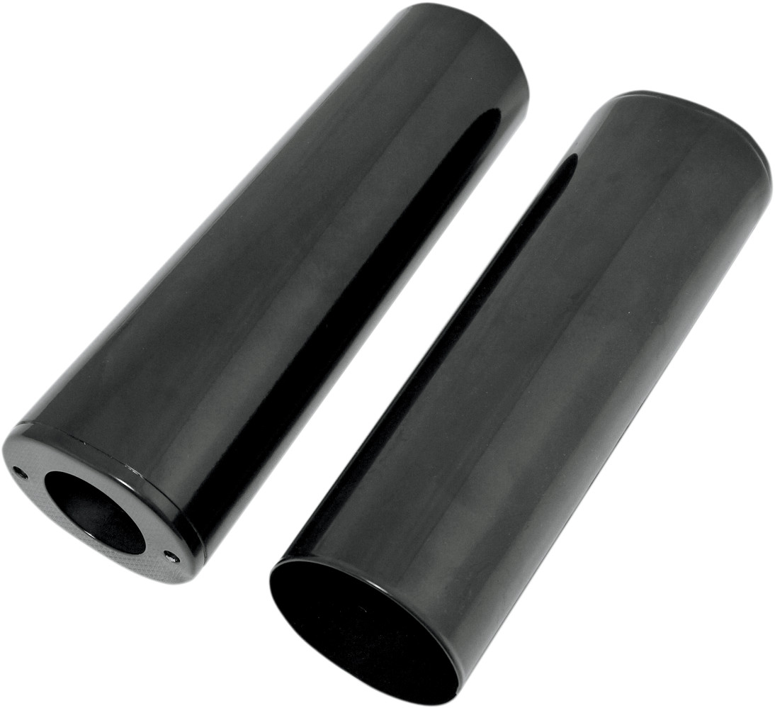 Drag specialties Fork Slider Covers - Extended +4" (10.5") - Gloss Black - Smooth Harley Davidson